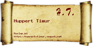 Huppert Timur névjegykártya